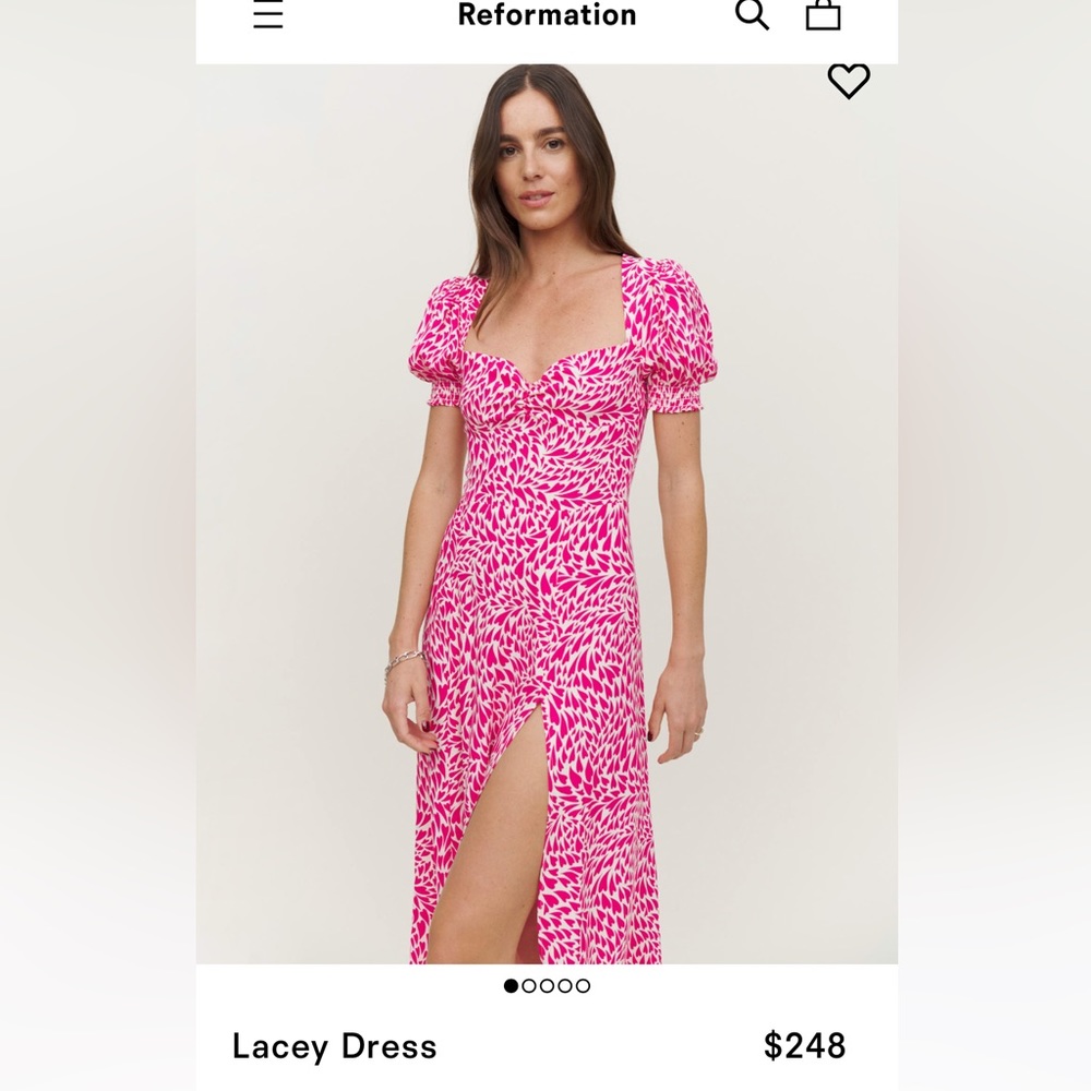 Reformation Pink Lacey Dress